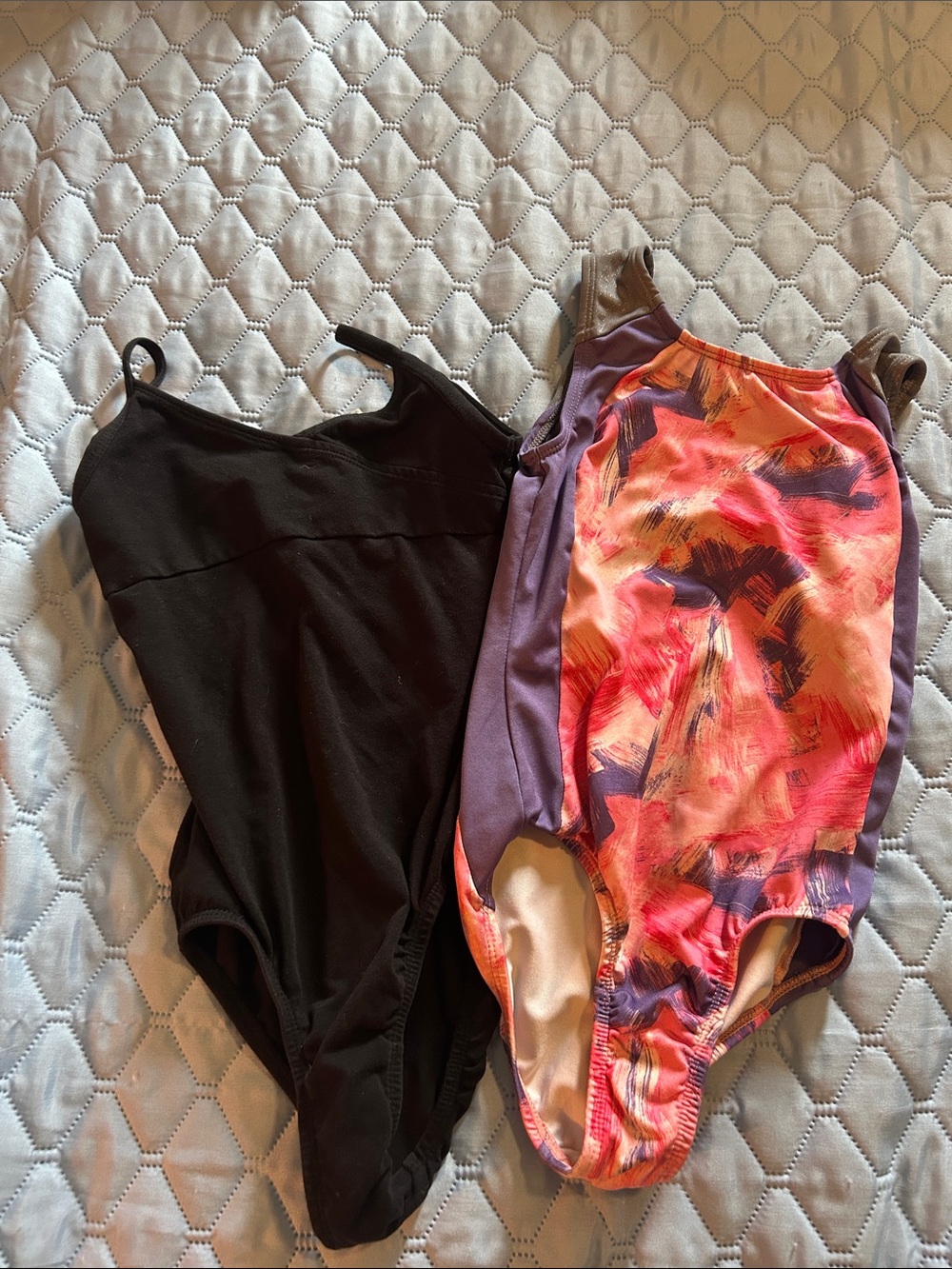 Girls' Black and Pink Multi One-Piece leotards